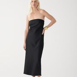 RED J Crew Collection strapless Gwyneth slip dress in luster charmeuse